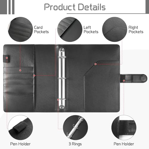 Magnetic Black Money Saving Challenge Binder with Laminated Tracker & Cash Envelopes