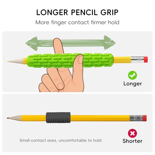 ELETIUO 4-Pack Textured Silicone Pencil Grips?Sensory Fidget Sleeves for Kids& Adults,ADHD &Autism Anxiety Relief,Quiet Classroom&Travel Fidget Tool for Focus,Calm,and Fine Motor Skills