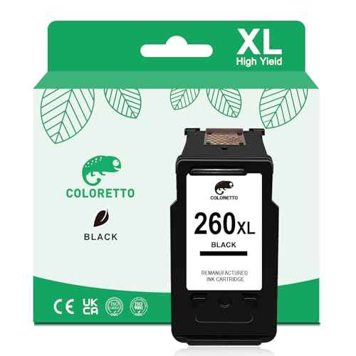 COLORETTO PG-260XL Black Ink Cartridges Replacement Compatible with TS6420a TR7020a TS6420 TR7020 TR7022a TS5320 Printer for Canon 260 Black Ink Cartridge, Ink Cartridge for Cannon 260 XL Ink