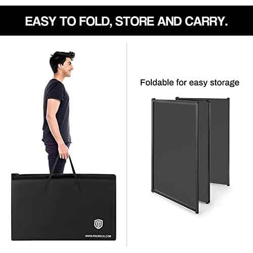 PRORECK DJ Foldable Facade Portable Event Booth Panels 4 Detachable Black Metal Frame Projector Display Scrim Panel with Carry Bag (black)