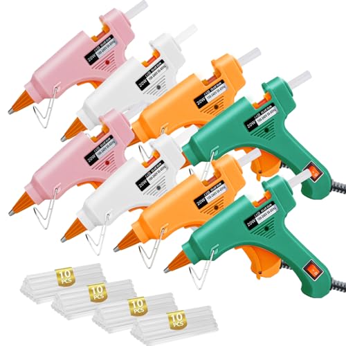 Mini Hot Glue Gun Kit with 40 Sticks - 8 Color Glue Guns for Crafts, School & DIY