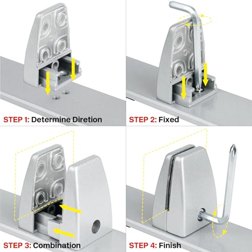 First-zgel Desktop Clamp & 4 Pack Sneeze Guard Bracket Set for Clear Acrylic Panels - DesktopClamp & 4pcs