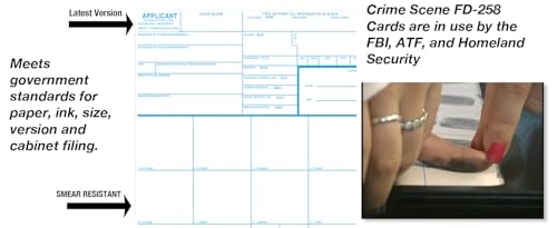 Crime Scene FD-258 Fingerprint Cards, 50-Pack (Version 10/31/2023) for Applicants