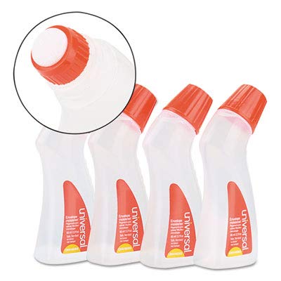 Universal 46065VP Envelope Moistener with Adhesive - 2.2 oz Clear Bottle, 4-Pack