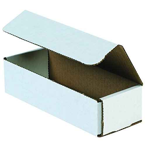 Boxes Fast BFM1242 Corrugated Cardboard Mailers, 12 x 4 x 2 Inches, Tuck Top One-Piece, Die-Cut Shipping Cartons, Large White Mailing Boxes (Pack of 50)
