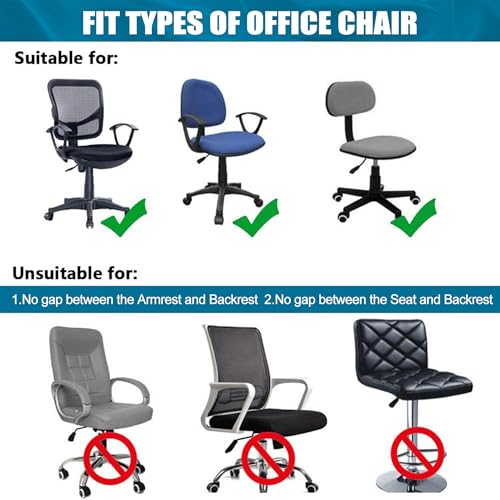 Smiry Stretch Printed Office Chair Seat Cover - Blue Green, Elastic Fit