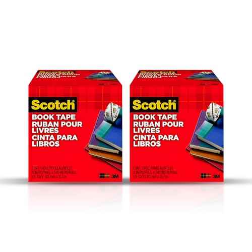 Scotch Book Repair Tape, Clear, 4 Inches x 15 Yards (3-Inch Core), 2 Rolls ? Extra-Wide Durable Binding Tape for Book Repair, Reinforcing & Document Protection