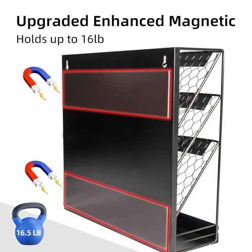 Magnetic File Holders, 4 Tier Magnetic Paper Holders for Office File Cabinet,Refrigerator, Whiteboard, No Drilling Installation Magnetic Mail Holder Basket Storage Folder Holder,2pack