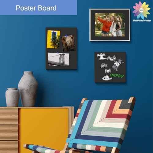 Mat Board Center, Pack of 25 Foam Boards (Black Color, 11x14 3/16")