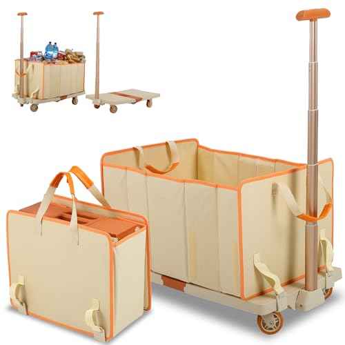 Foldable Shopping Cart,330lbs Folding Cart with Wheels, Utility Foldable Wagon,Collapsible Utility Cart for Camping, Groceries, Garden Care, Pet Stroller (28.35"¡¿15.75"¡¿18.9")