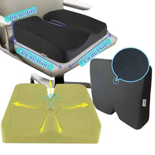 Memory Foam Seat Cushions Coccyx Pad Thicken Widen Strong Support and Comfort for Office Chairs, Car Seat, Dining Gaming Chairs, Wheelchairs.