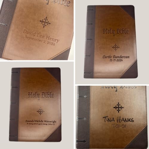 Personalized KJV Giant Print Bible with Name Engraving, 14 pt Type, Thumb Index