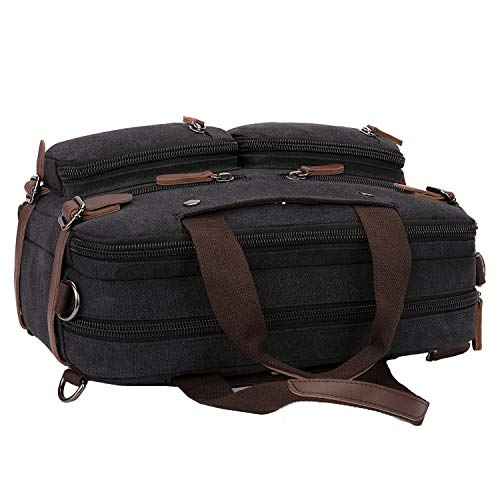 3 in 1 Convertible Laptop Backpack, 17.3 inch Messenger Bag for Men, Multi-Functional Travel Laptop Bag for College Men Women (17.3 Inch, Black)