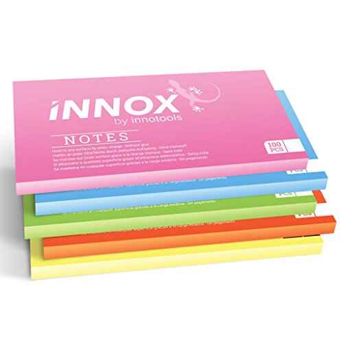 Self-Stick Notes 8x4 inch | Sticks to Any Surface Without Glue | Reusable White Dry Erase | Great for Classroom and Home Office (Assorted Colors, 8x4 inches)