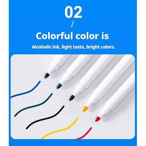 Fine tip Dry Erase Black Markers with Magnetic Cap and Eraser, Perfect for Dry Erase Boards and Whiteboards Pack of 8