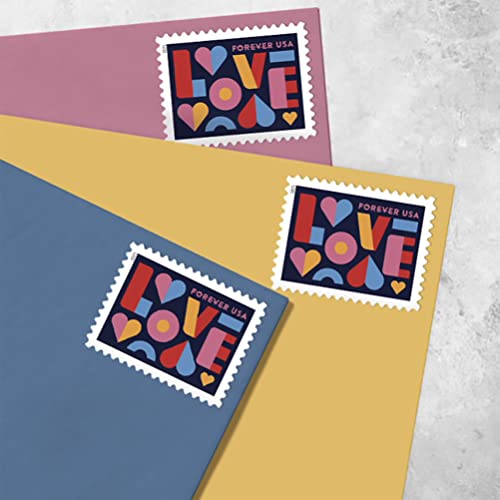 Love Stamps 2 Sheets of 20 US Postal First Class Valentine Wedding Celebration Anniversary Romance Party (40 Stamps)