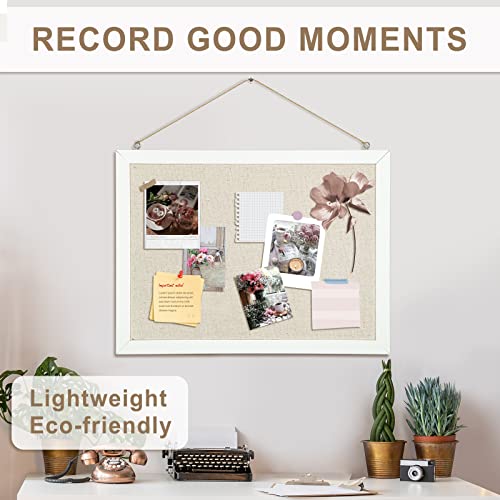 Beige 2-Pack Linen Cork Boards 16x12 inches – Double-Sided Wall Notice & Vision Boards