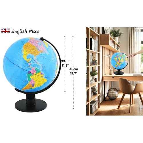 12"/30cm World Globe Educational Political Map (12"/30cm diameter)