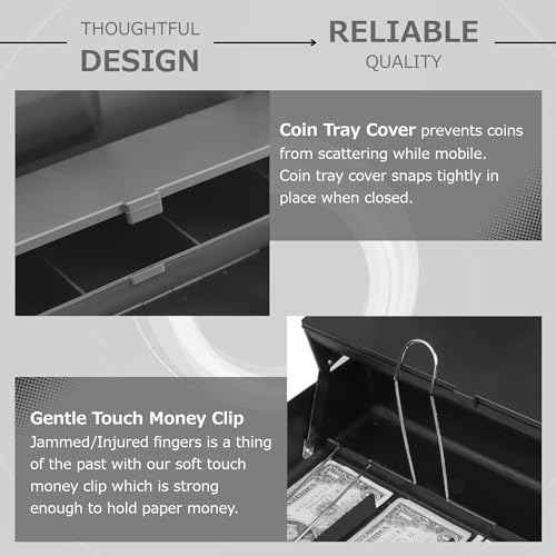 CARL CB-2011, Lockable Cash Box with Coin Tray ? Durable Metal Money Box with Key Lock for Bills & Change ? Portable Organizer for Markets, Events, Vendors & Fundraisers.