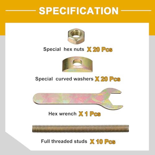 uxcell 10Pcs 5/16 in x 3-1/2 in Countertop Furniture Connector Fasteners