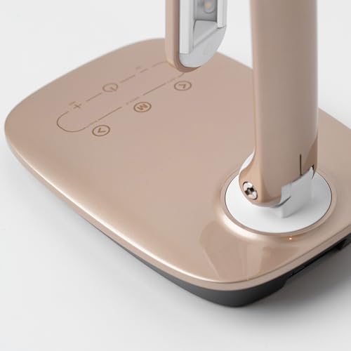 LED Desk Lamp, Bright, Dimmable LED Task Light with Touch Control, Adjustable Arm, Modern Desk Light with USB Charging Port for College Dorm Room, Classroom, Home Office, Beige