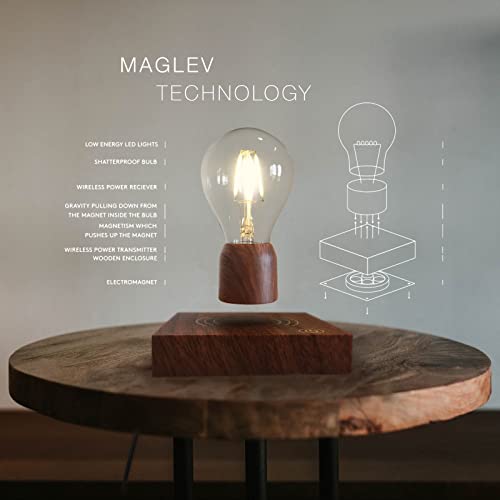 Magnetic Levitating Floating Wireless LED Light Bulb Desk Lamp for Unique Gifts, Room Night Light, Home Office Decor Tech Toys
