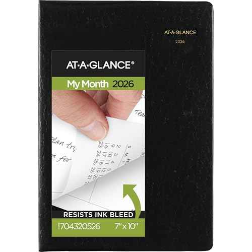 AT-A-GLANCE 2026 Planner, Monthly, 7" x 10", Large, Designer Cover, Black (704320526)