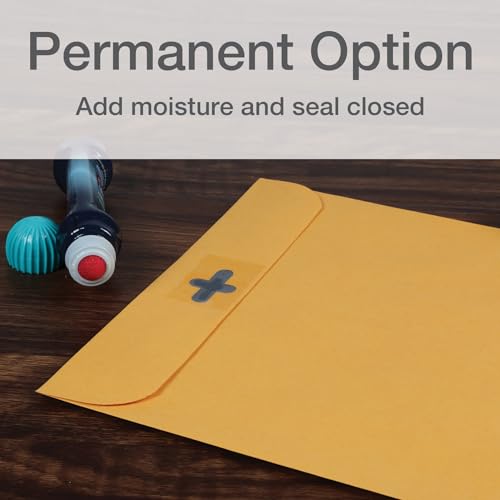 Quality Park 10 x 13 Clasp Envelopes Pack of 100 Brown Kraft Heavyweight Document Mailers with Redi-Tac Closure