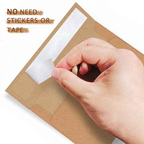 A7 Brown Kraft Envelopes Self Seal 100 Pack 120 GSM£¬Goefun Printable 5x7 Envelopes for Invitation, Mailing, Weddings, Business, Birthday, Photos, Documents and DIY Cards