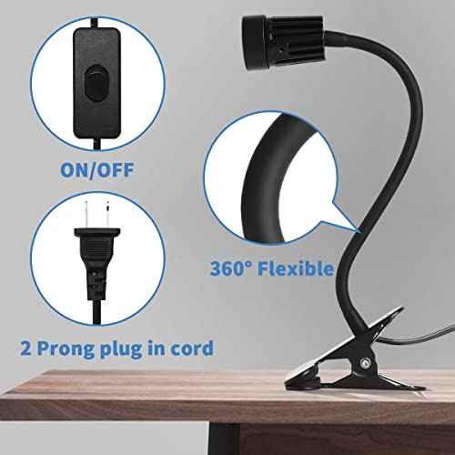 EAGLOD LED Clamp Clip on Light Desk Lamp, 3w Clip Bedside Lamp Clamp,360¡ÆFlexible Gooseneck Night Lights, Reading Lighting,Table Lamp for College Dorm,Home,Nail Art,Tattoo Lamp 2Pack