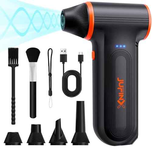 X117 Compressed Air Duster-150000RPM Super Power Electric Air Duster, 3-Gear Adjustable Mini Blower with Fast Charging, Dust Blower for Computer, Keyboard, House, Outdoor and Car