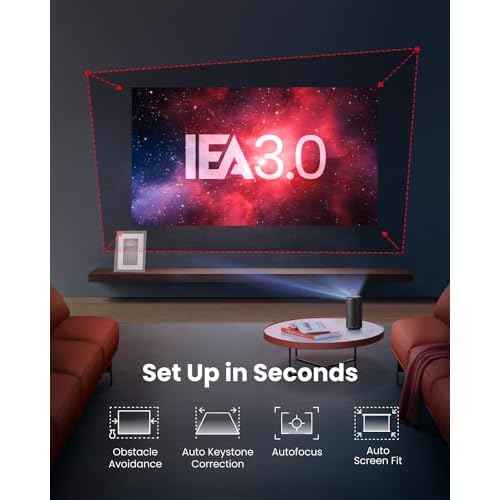 NEBULA Capsule 3 GTV Outdoor Projector, Netflix Officially Licensed, 1080P Smart Mini Projector with Wi-Fi, 2.5 hrs Battery, 120-Inch Display, Dolby Digital, Ultra Portable for Any Space