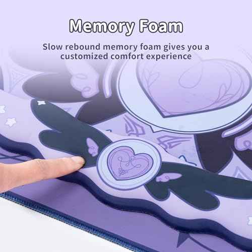 GeekShare Large Gaming Mouse Pad Wrist Support Set Non-Slip Rubber Back Desk Mat and Memory Foam Wrist Rest for Keyboard,Perfect for Gaming,or Home Office - Star Wings Dark Version