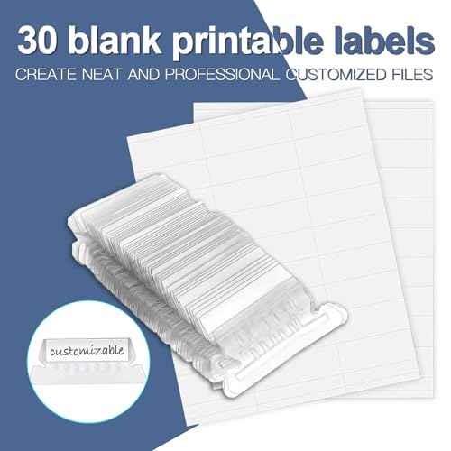 HERKKA Hanging File Folders, 30 Pack Reinforced Letter Size Hanging Folders, Designed for Bulky Files, Filing Cabinet, 1/5-Cut Adjustable Tabs (Blue)
