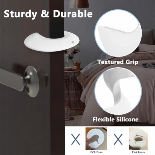 Neobay White Silicone Door Pinch Guard – 2 Pack, Prevents Finger Pinch and Door Slamming