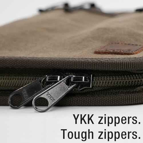 A5 YKK Zipper Notebook Journal Planner Sketchbook Cover for 5.5 x 8.25 Moleskine Cahier 5 x 8 legal note pads A5 LEUCHTTURM, Pen Loop, Water Resistant Cover, Classy Waxed Canvas, Olive