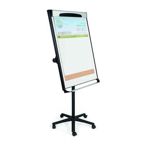 MasterVision Magnetic Platinum Dry Erase Mobile Presentation Easel, Board Size 27.5" x 39", Black/Silver (EA48066720)
