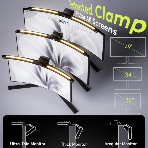 Quntis Curved Monitor Light Bar RGB Desk Lamp for 34+ Inch Screens