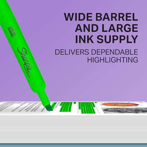 Sharpie Tank Highlighters 12 Pack Assorted Chisel Tip Smear-Resistant Office Supplies
