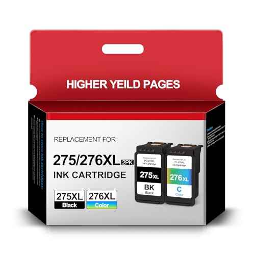 PG-275XL CL-276XL Ink Cartridges Value Pack Replacement for Canon 275XL 276XL 275 276 Compatible for Pixma TS3520 TS3522 TS3500 TR4720 TR4722 TR4700 Printer (1 Black, 1 Tricolor)