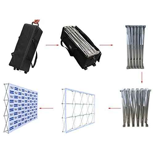 8'x8' Tension Fabric Backdrop Booth Frame Straight Pop Up Display Stand£¬with Carrying Bag for Trade Show, Booth Backdrop, Business, Events Display