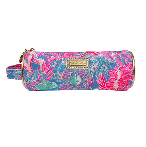 Viva La Lilly Lilly Pulitzer Pink Pencil Pouch with Handle - Travel Cosmetic Bag