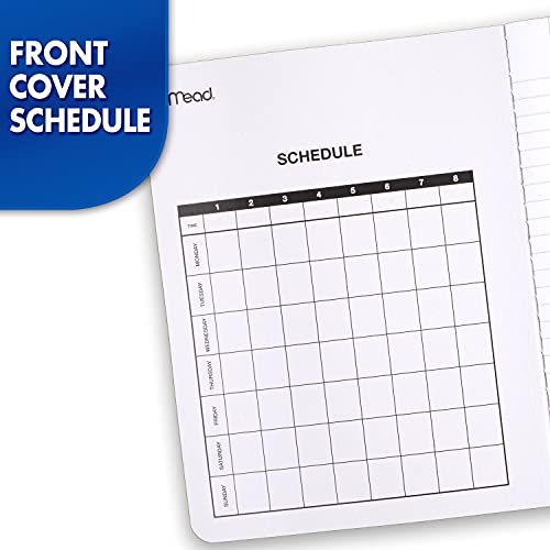 Mead Composition Notebook 3-Pack - College Ruled Black Marble 7.5 x 9.75 inches, 100 Sheets