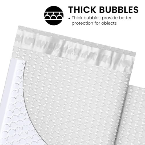 Fuxury White Bubble Mailers 6x10 Inch 100 Pack Self-Sealing Padded Envelopes