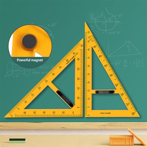 Magnetic Geometry Set for Classroom Whiteboards - Compass, Protractor, Rulers
