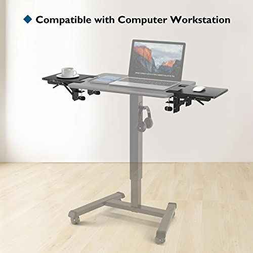 BONTEC Ergonomic Desk Extender Tray, 9.5"x9.1" Table Mount Arm Wrist Rest Shelf, 90¡Æ Foldable Elbow Support, Clamp on Computer Arm Rest for Desk, Office & Home Use, Durable & Easy to Install