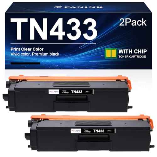 Compatible Toner Cartridge Replacement for Brother TN433BK TN433 TN431BK TN-433 for Brother MFC-L8900Cdw HL-L8360Cdw HL-L8260Cdw HL-L8360Cdwt 8900Cdw 8360Cdw Printer (2 Black)