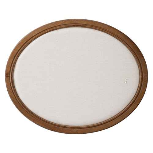 SOFE Oval Framed Linen Bulletin Board, Unique Fabric Pin Boards for Walls, 21 x 17 Inches Hanging Vision Board, Message Display Notice Memory Board for Office Home and School with Pins