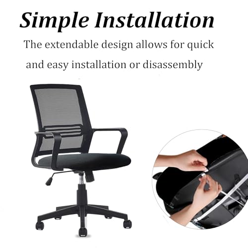 Runseaway Black Stretch Office Chair Cover - Universal Elastic Slipcover for Rotating Chairs