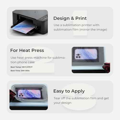 HTVRONT Printable Sublimation Heat Transfer Film for Phone Case Heat Press£¬20 Pack 3D Sublimation Film Sheets for Phone Cases Mugs£¬A4 8.5" x 11" Sublimation Transfer Paper for Badge, Keychains